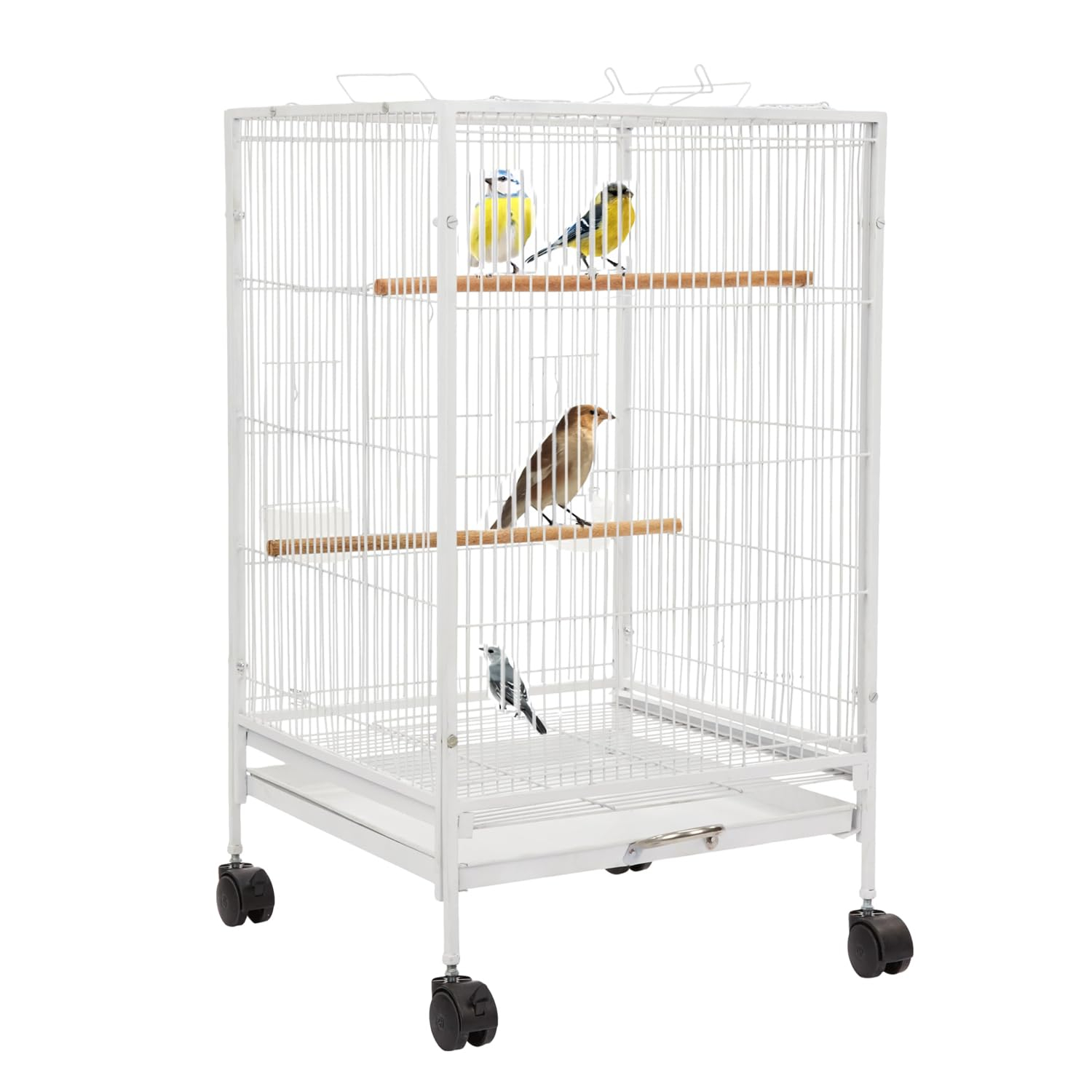HobbyEnclave Basics Bird Cage | Large | Includes Locking Casters and Bird Cage Accessories - White
