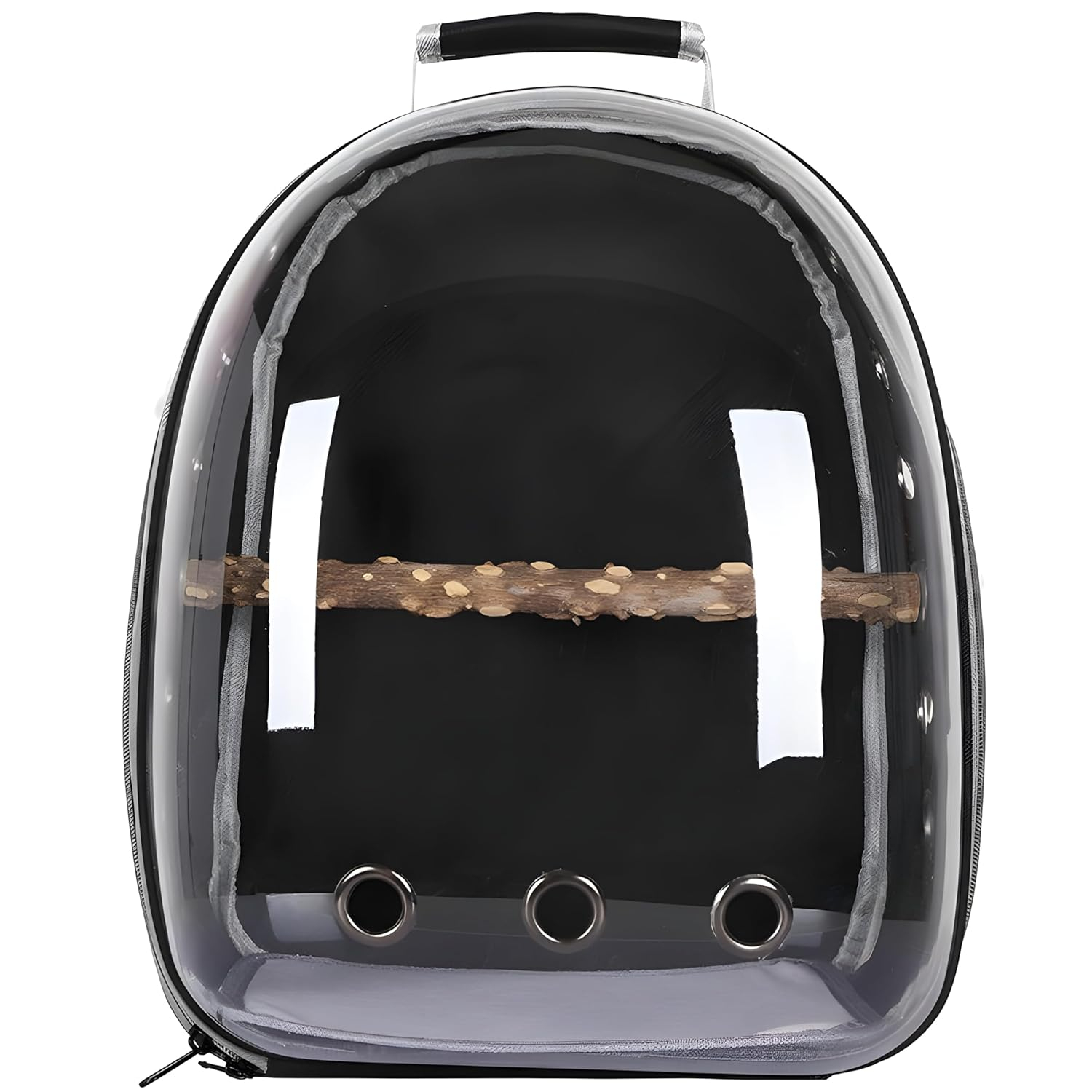 GTC Astronaut Transparent Pet Carrier Backpack for Cats and Small Dogs Airline Approved Breathable Mesh and Ventilation Holes Sturdy Pad (Bird Carrier Black) - Image 2