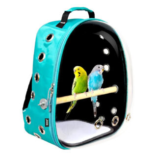 Killerwhale Astro Transparent Bird Carrier Backpack, Airline Approved, Breathable Pet Travel Bag for Birds, Cats, Hiking, Outdoor, Capsule Cage for Love Birds, Parrots, Kittens & Small Pets(Sea-Green)