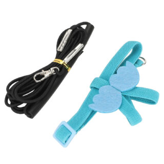 ADOCARN Adjustable Lightweight Portable Bird Harness Bird Leash With Cute Bird Blue