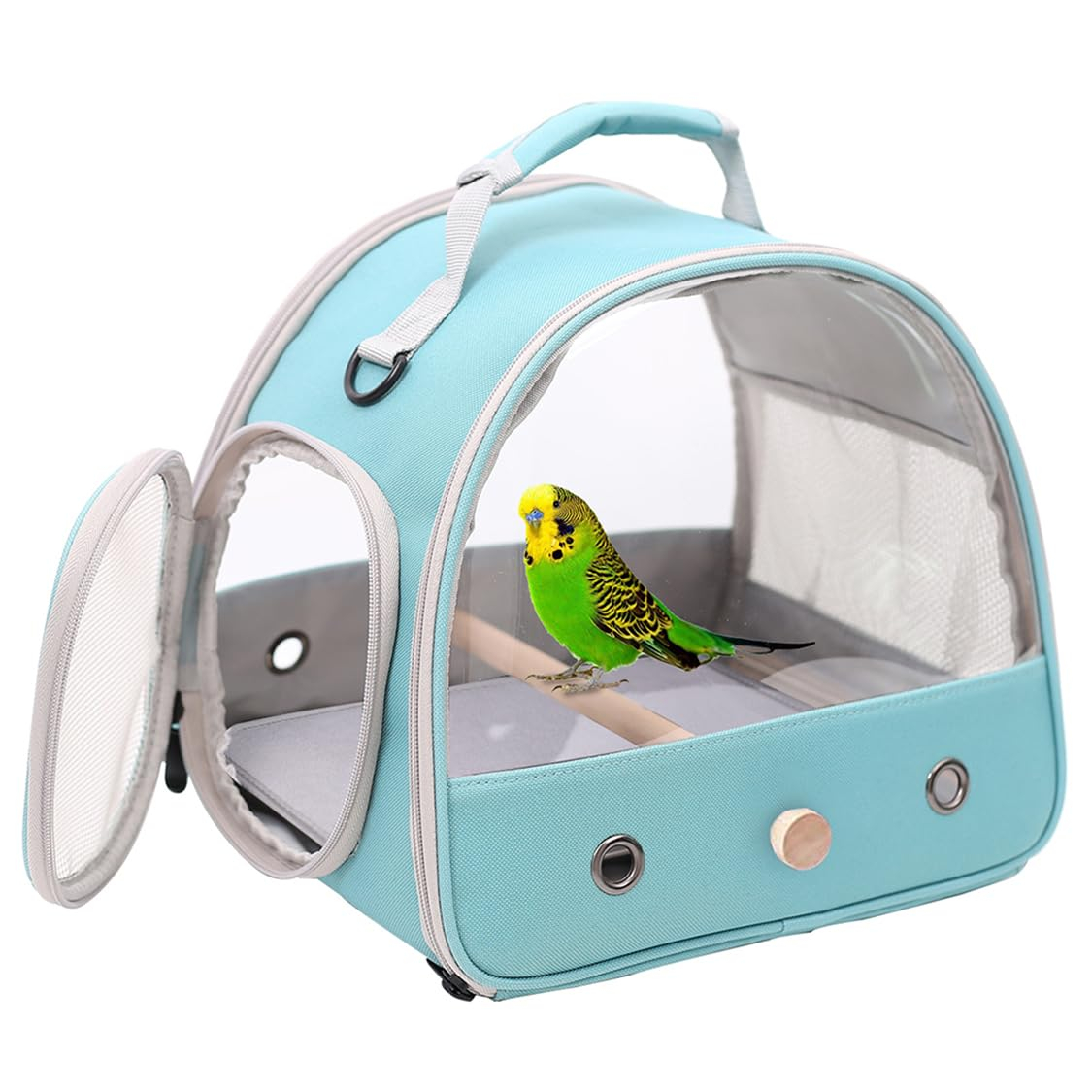 Small Bird Travel Cage Carrier, Portable Parrot Parakeet Carrier with Standing Perch and Comfy Mat, Budgies Carry Transport Bag for Vet Visit Shopping and Outdoor Adventure.