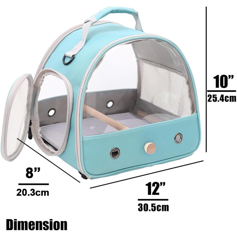 Small Bird Travel Cage Carrier, Portable Parrot Parakeet Carrier with Standing Perch and Comfy Mat, Budgies Carry Transport Bag for Vet Visit Shopping and Outdoor Adventure. - Image 2