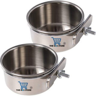 COZY PUPPIES Stainless Steel Hanging Bowl Bird Food Feeding Dish Water Seed Feeder For Parrot Macaw Cockatiels Conure Lovebirds Finch (Clamp Holder, 200.Ml Clamp Holder Pack Of 2)