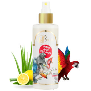 PETLIFE Organic & Ayurvedic Birds Aloe Dry Bath Shampoo Dry/Spray For Poultry Birds, Parrots, Chick, Hen, Pigeon, Duck- Natural Ingredients For Cleaner & Shinier Coat- All Bird Types-200 Milliliter