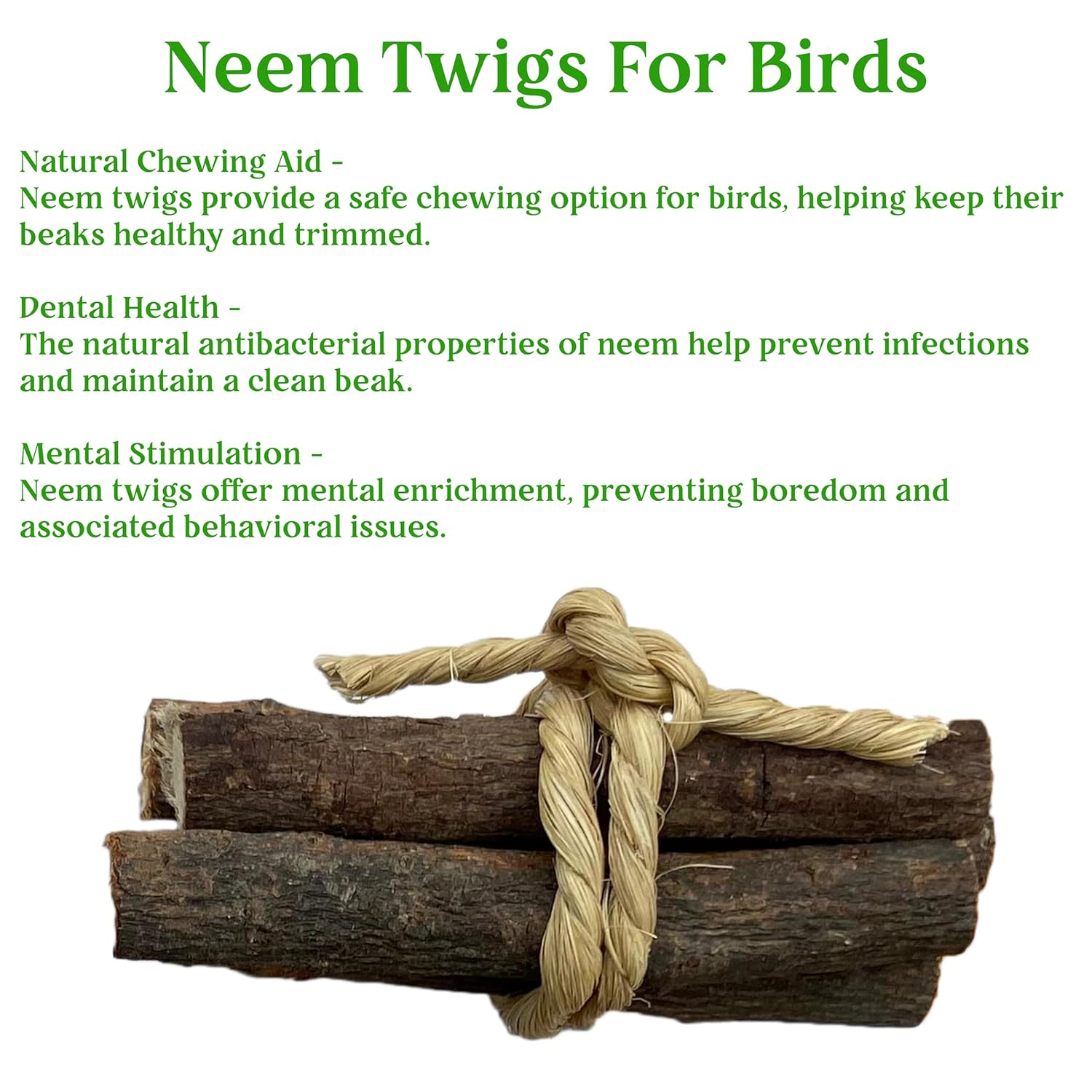 Congo® Neem Or Eucalyptus Chewing Toy Twigs for Budgies, Cockatiels, Conure, Senegal, HobbyEnclave, African Grey and Other Birds | 5 Pc - Image 2