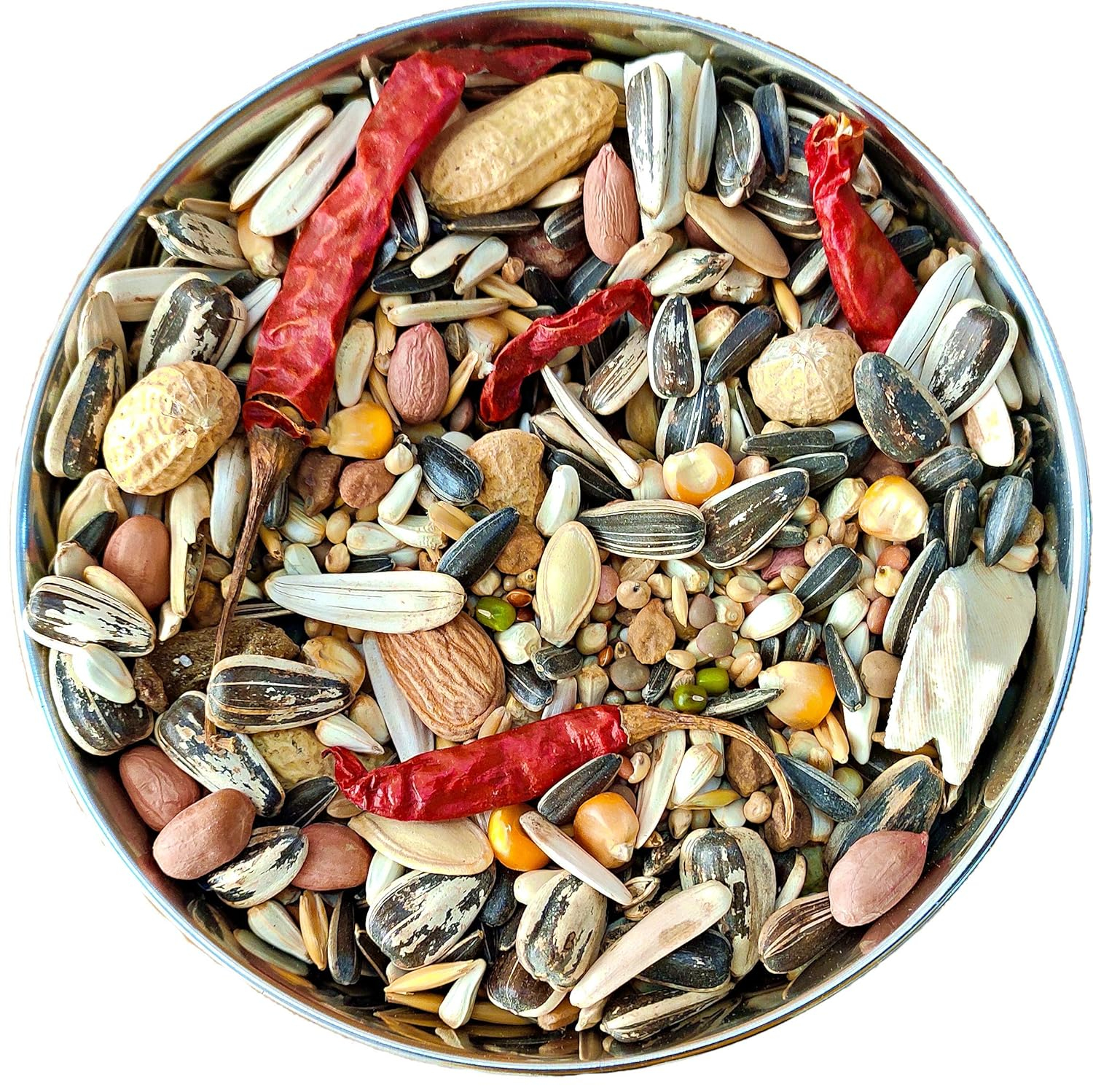 The Birds Company All Life Stages Exotic Seed Blend of 20 Grains & Exotic Nuts, Fortified with Spirulina & Cuttlefish Bone, Bird Food for Medium Parrots, African Grey, Conures, Eclectus, 450 g - Image 2