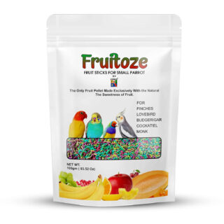 Congo® Fruitoze Fruit Treat Sticks | for Finch, Lovebird, Budgerigar, Cockatiel, Conure, Monk and Other Small Size Birds | Natural, No Chemical, Non-Toxic | 300g