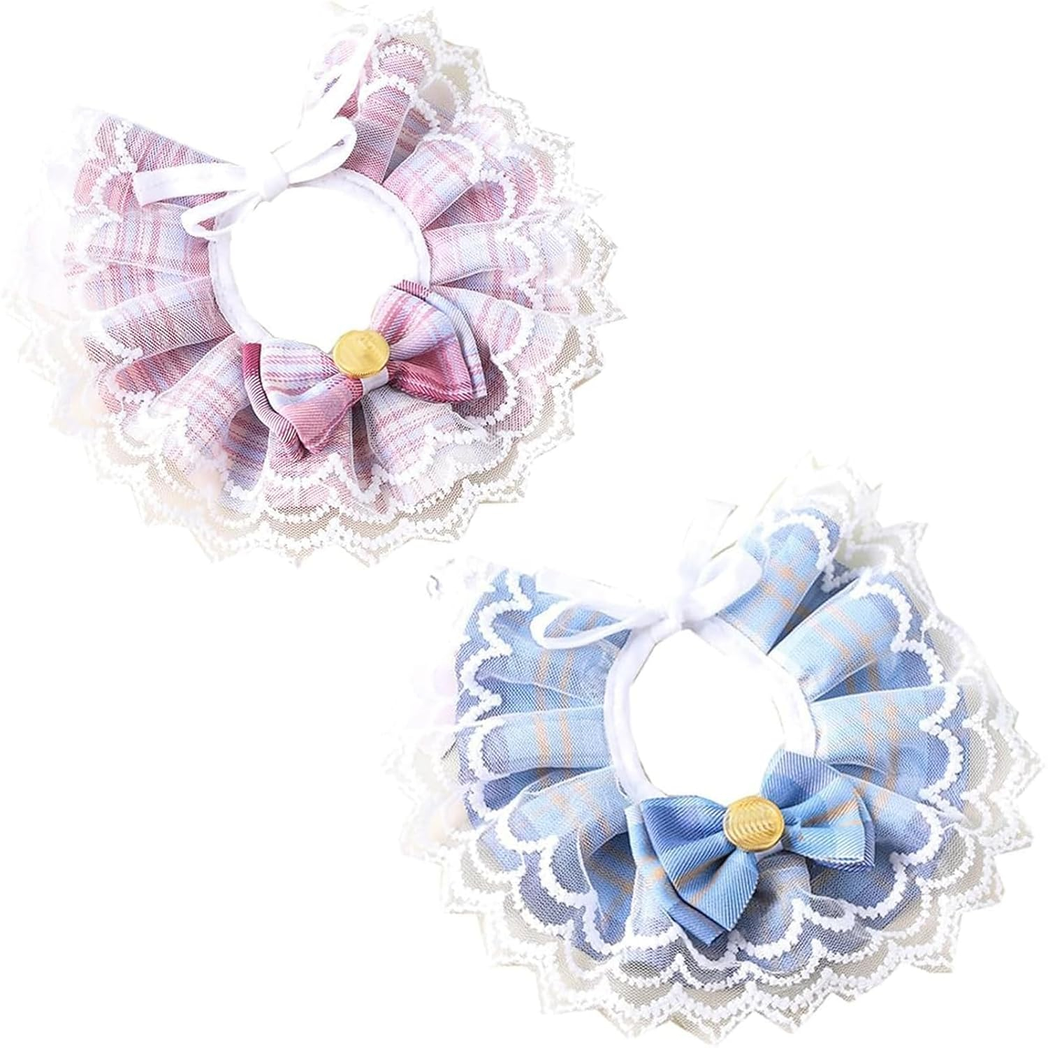 Cat Collar, Stylish Cat Clothes Accessories for Persian Cats, 2PCS Set of Fashionable Pet Bandanas in Burgundy and Ocean Blue, Perfect and Special Occasions