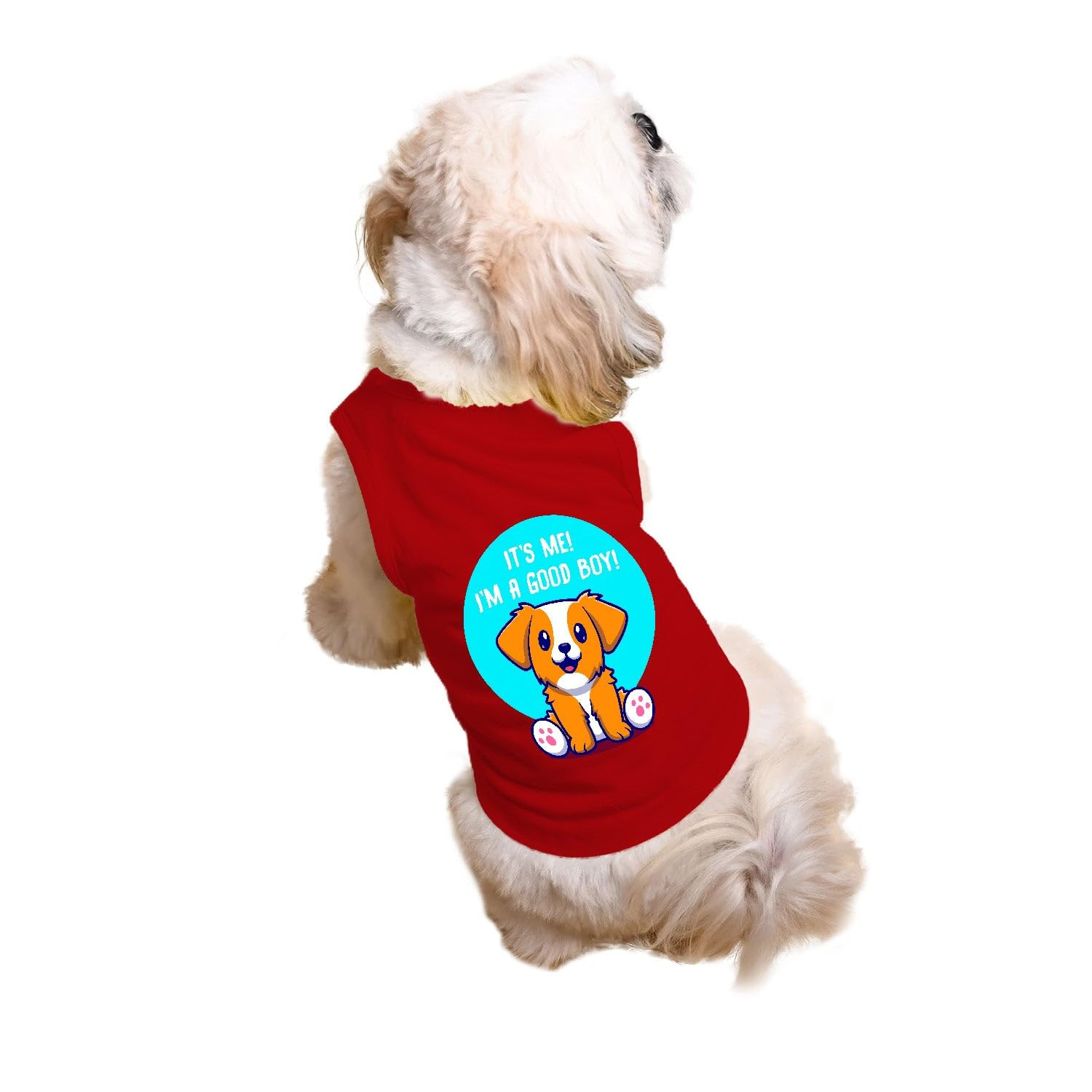 Ruse I m a Good Boy Printed Summer Dog Round Neck Sleeveless Vest Tank T-Shirt/Tees Apparel/Clothes/Tees Gift for Dog (Red, XL) (Retrievers, Labs etc) - Image 2