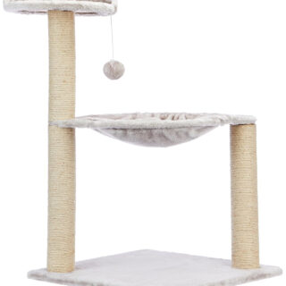 HobbyEnclave Basics Cat Tree with Hanging Ball & Scratching Posts for Indoor Cats & Kittens | Cat Tower | Climbing, Scratching | 49 x 49 x 131 cm | Beige