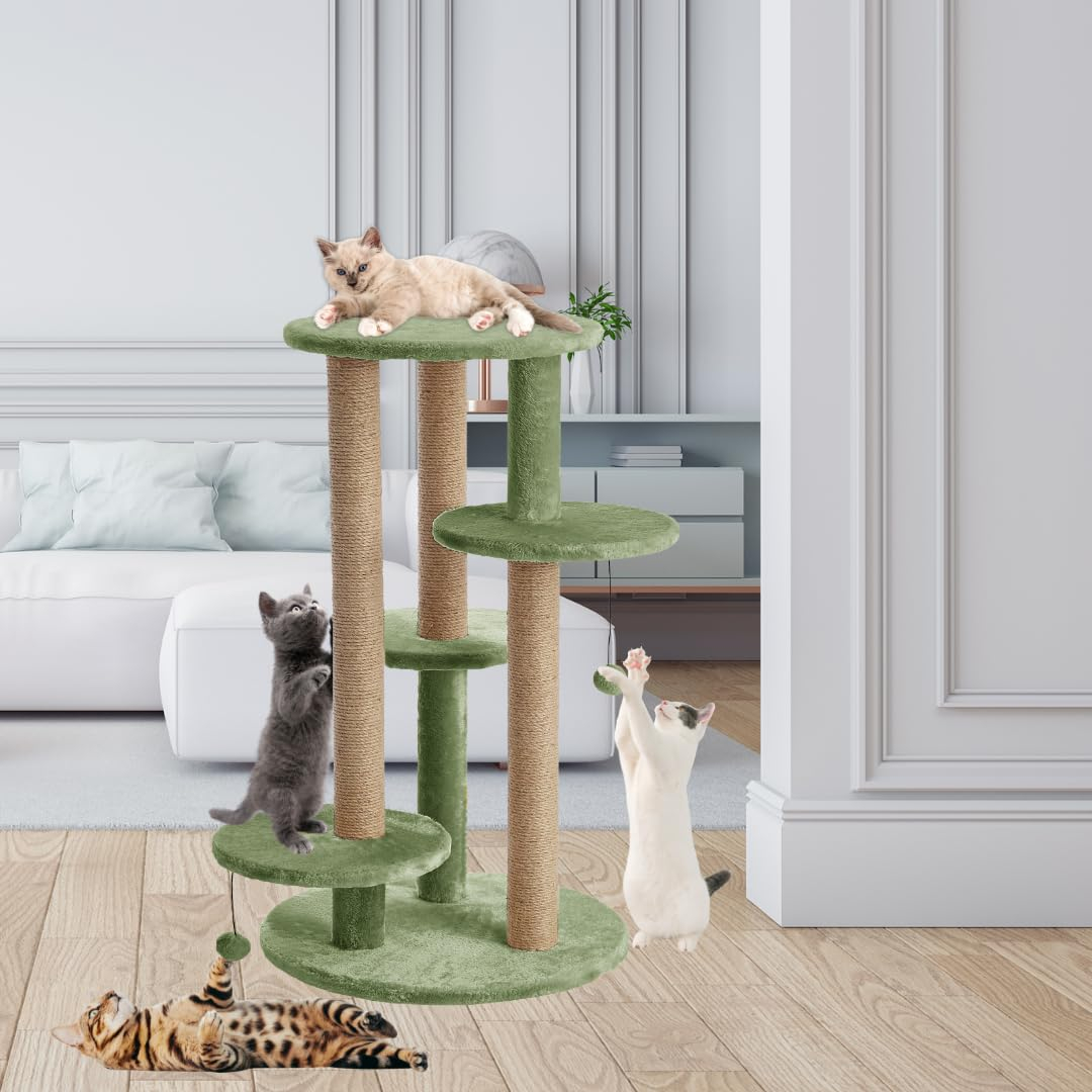 FURRLOVERS Multi-Level Cat Tree with Scratching Posts and Platforms (Green - FURR-11) - Image 2