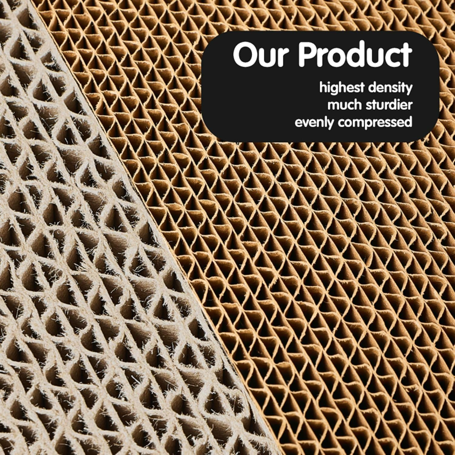 Furry Castle Cat Scratcher Cardboard 2 in 1 Reversible Scratching Pad Recyclable Corrugated Scratch Toy with Wave Shape & 10ML Catnip Cat Scratch Lounge for Furniture Protection Scratch Board - Image 2