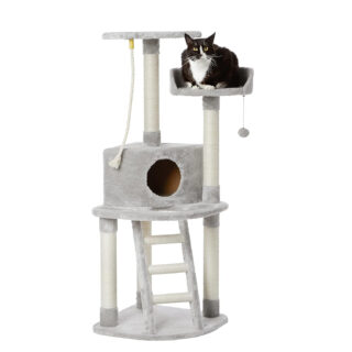 HobbyEnclaveBasics Cat Tree with Platform, Grey ,1 Piece,X-Large