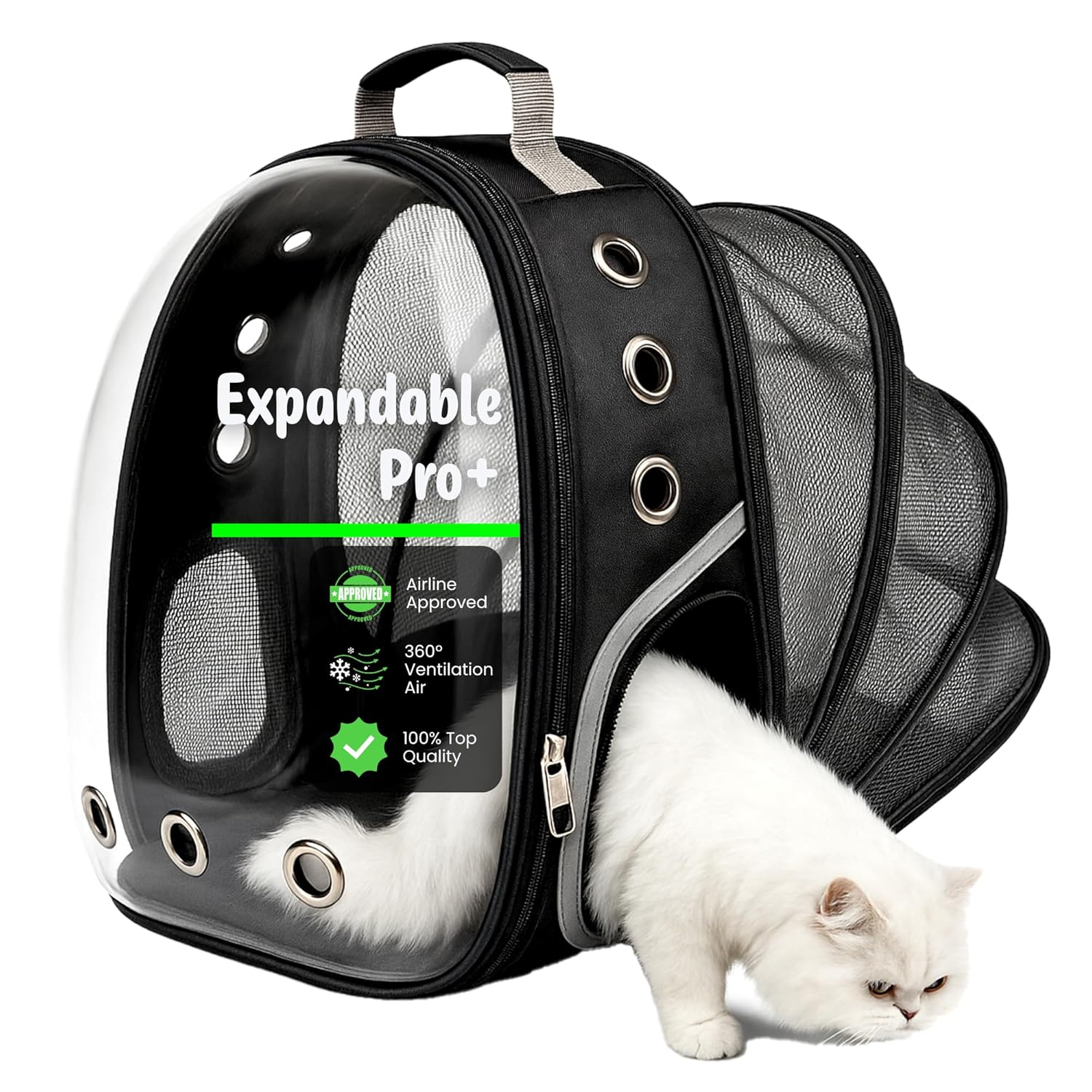 Buraq Expandable Astronaut Bubble Window Pet Carrier Backpack, Breathable Space, Stylish Secure & Ventilated Travel Bag for Cats