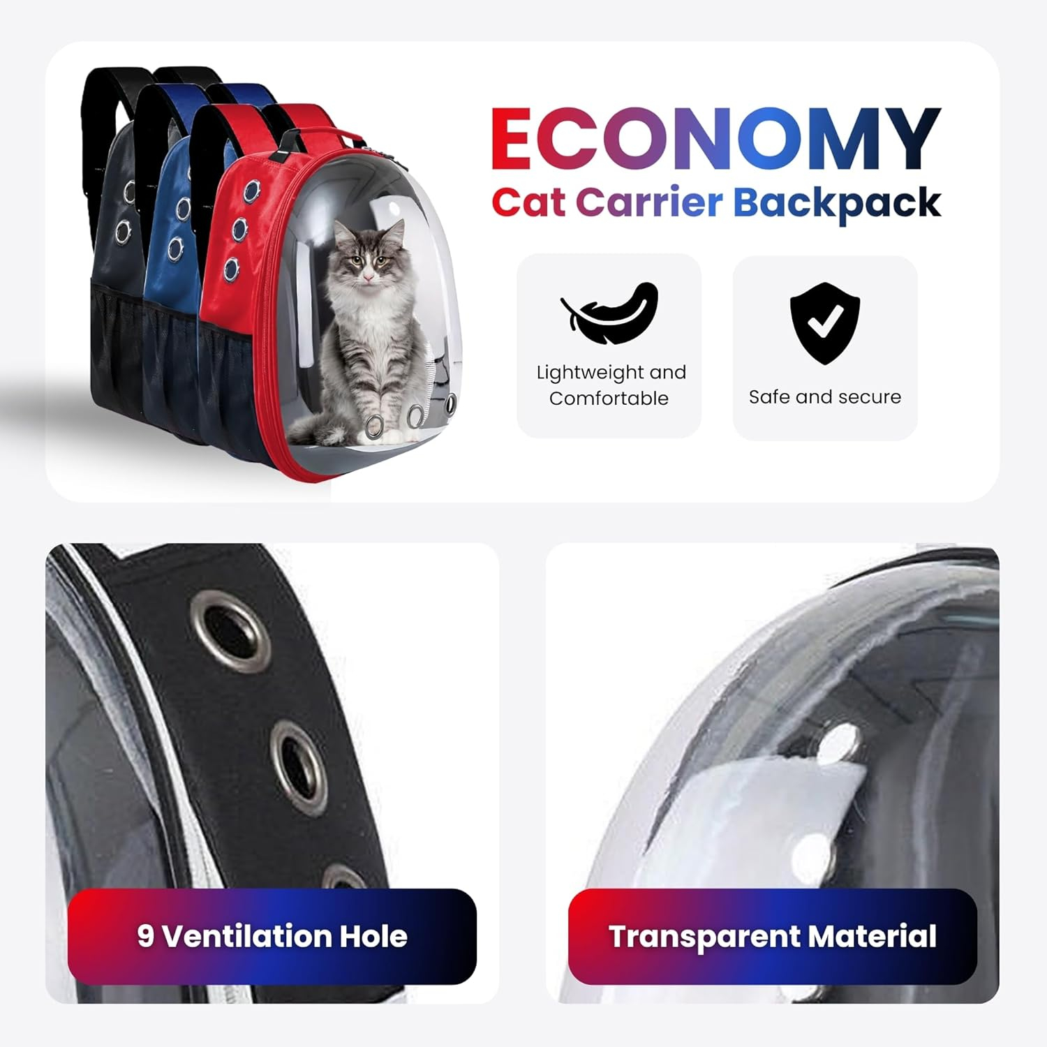 Buraq Astronaut Lite Pet Carrier Backpack, Designed with Breathable Space, Ventilated Cat Bag, Comfortable Cat Carrier for Outdoor Use - Image 2