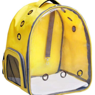 Buraq pets Pet Backpack Transparent Cat & Small Dog Puppy Kitty Shihtzu Carriers for Breathable Airline Travel Approved Air Ventilation Backpack Size 17 × 13 × 11 inch Yellow