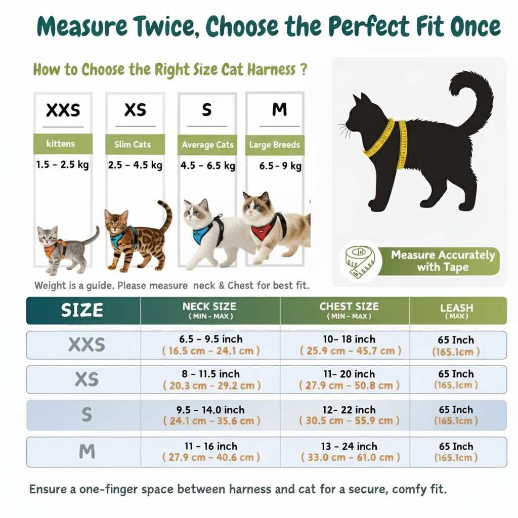 Berlin's Cat Harness and Leash Set – Escape Proof, No Pull, Lightweight Breathable Air Mesh, Adjustable & Comfortable Cat Vest Harness for Small Cats, Kittens & Outdoor Walks (Black, Small) - Image 2