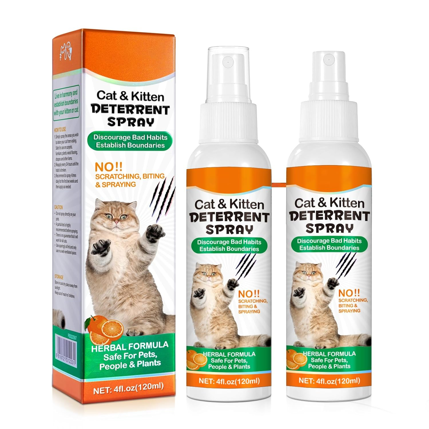 Cat Repellents Sprays,Anti Pee & Anti Scratch Furniture & Anti Scratching Plants,Suit for Indoor & Outdoor to Keep Cats Off,Establish Boundaries & Keep Cat Off,Safe for Children & Plant (240ML)