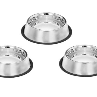 Pets Empire Small Dog and Cat Feeding Bowl Steel (200 ml) Set of 3