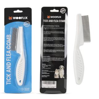 Wooflix Professional Tick & Flea Brush for Dogs, Removes Ticks & Fleas from Hair-Suitable for Dogs, Cats, Rabbits, Puppies & Kittens