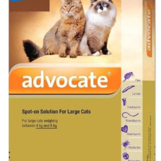 Advocate Spot on Solution  4-8 kg for Cats - Pack of 3 x 0.8 ml Tube/Pipette