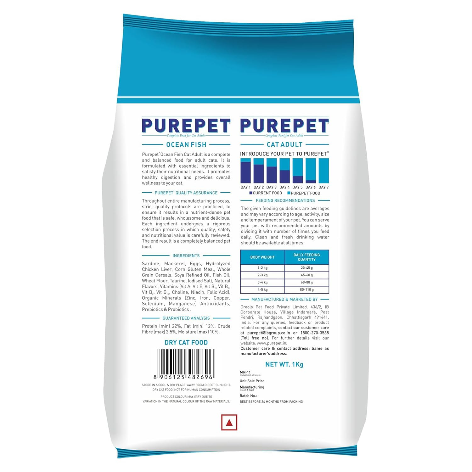 Purepet Ocean Fish Adult Dry Cat Food, 1 kg - Image 2