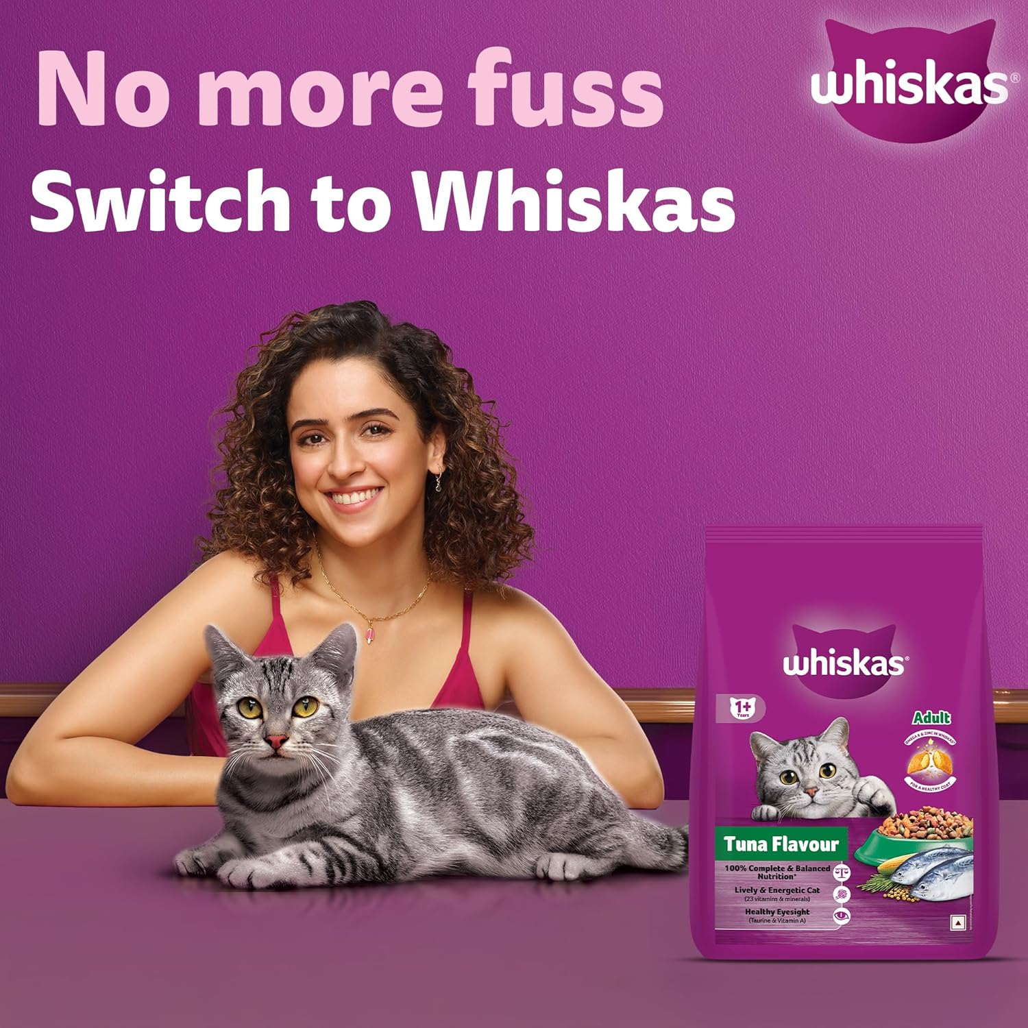 Whiskas Adult (1+ Years) Dry Cat Food, Tuna Flavour, 3 kg, Contains 41 Essential Nutrients, Complete & Balanced Nutrition for Adult Cats - Image 2