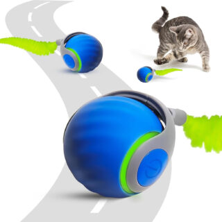 Interactive Cat Ball Toy – Smart Toys for Cats & Kittens – Automatic Rolling Cat Toy for Indoor Play – Rechargeable Pet Toy for Exercise, Fun by Ease Nest (Blue)
