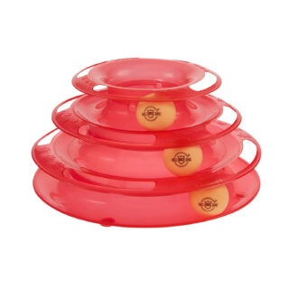 HobbyEnclave Basics Interactive 3-Layer Tower Track Roller Toy for Cats and Kittens | Detachable Tracks | Anti-slip Mats | Bright, Colourful Balls | Multicolour