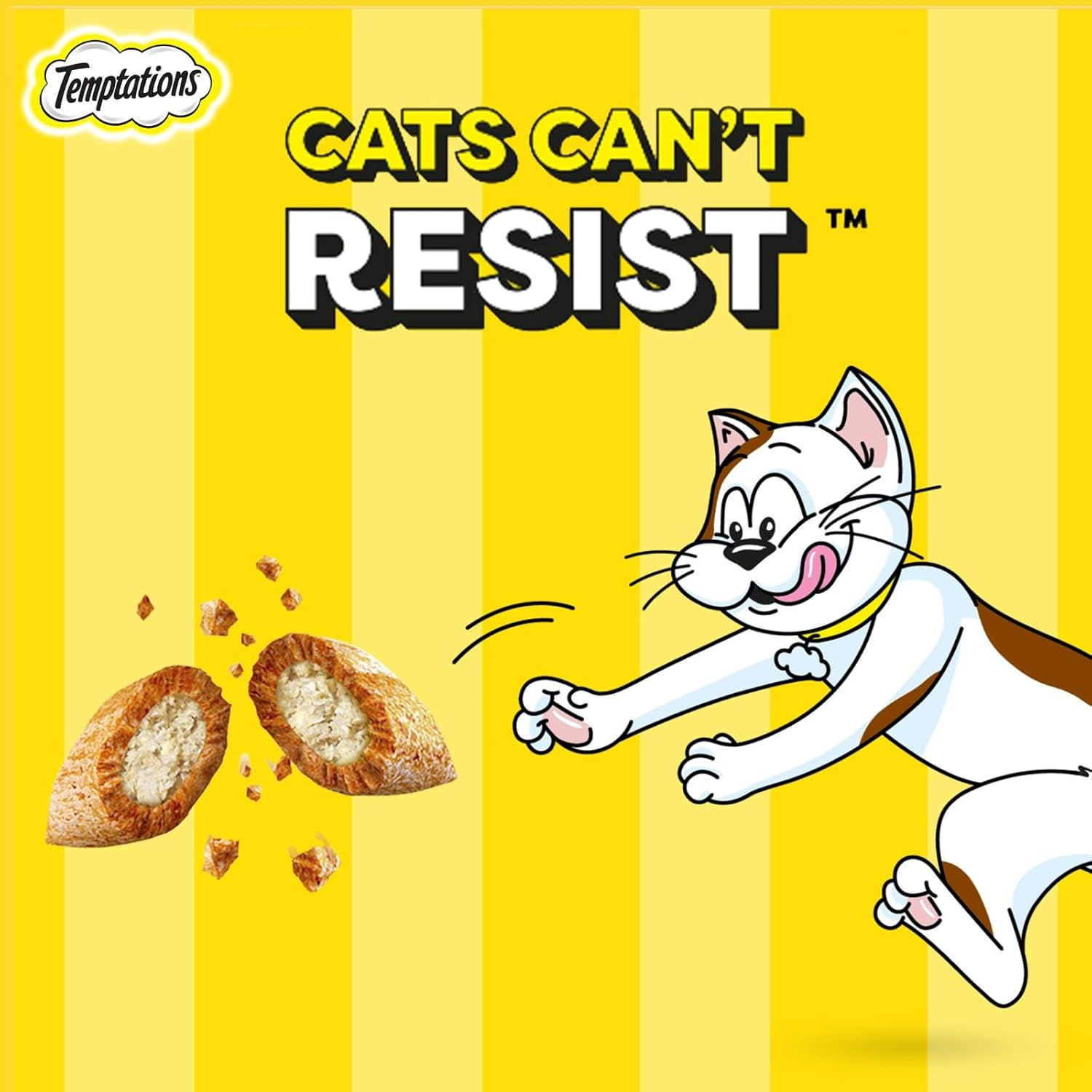 Temptations Crunchy Cat Treats, Tasty Chicken Flavour, 85 g, Goodness of Protein, Vitamins & Minerals, Soft Inside Crunchy Outside - Image 2