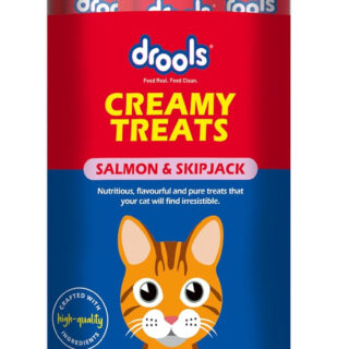 Drools Creamy Lickable Cat Treats Salmon & Skipjack 25Pcs, 375G Pack, All Life Stages