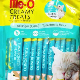 Me-O Creamy Adult cat Treat (Bonito Flavor) -Pack of 20 Sticks, Red (Zkxkzc)