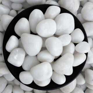 Foodie Puppies Polished White Pebbles Glossy Stones - 2Kg (2.5cm - 4cm) | for Home Decorative, Vase Fillers, Aquarium Fish Tank, Garden River Rock Unplanted Substrate