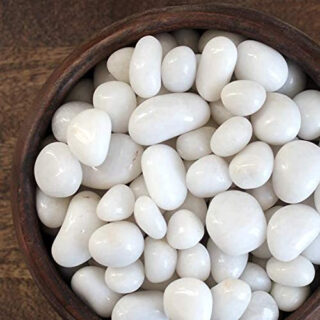 Bum Bum Bhole 5Kg Natural Polished White Pebbles (White Polished) Smooth for Plants, Aquariums,Terrarium,Succulents,Garden Pots,Bamboo Plants & Multi Purpose Pack (5 Kg, 30-50 mm, White Polished)