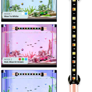 Buraq Multi-Color LED Aquarium Light, Waterproof, Energy-Efficient, WRGB Multi-Color Modes, Submersible Aquarium Lights for Fish Tanks (Upto 2.5 Ft Tank), Glass