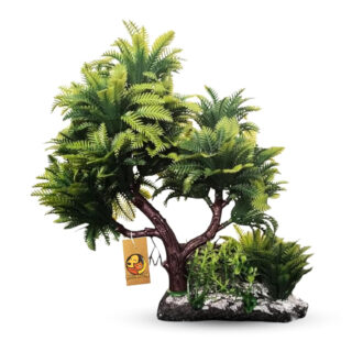 Foodie Puppies 7inch Aquarium Plastic Plants for Fish Tank Ornaments Freshwater & Saltwater Ornament Decorative Resin Base Artificial Plastic Plants (Pine Coconut Tree)