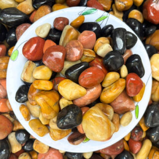 Foodie Puppies Natural Polish Mix Stone Pebbles - (900gm) Mix Granite Stone Decorative Substrate for Aquariums, Fish Bowls, Turtle Tanks, Terrariums, Succulents, Garden Pots