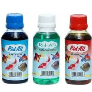AKSHAT ENTERPRISES Rid All 3 In 1 Fish Medicine Pack 180Ml Each (Anti Chlorine, Anti Ich, General Aid)