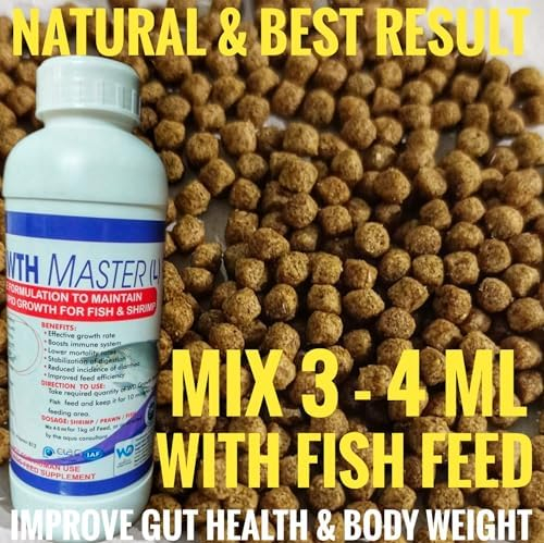 Growth Master L All in One Vitamin Mineral Enzyme Probiotic for Fish Shrimp Feed Supplement 1000ML | Growth Booster Gut Support Immunity Enhancer Weight Gain Formula for Aquaculture and Biofloc Use - Image 2