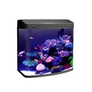 Jainsons Pet Products Minjiang Aquarium Tank HR3-380 | 24L Capacity | Rust Resistant Glass Fish Tank with Filtration System | Durable Black Aquarium for Home & Office