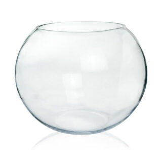 ecofynd Glass Terrarium Bowl, Fish Bowl, Crystal Clear Aquarium Bowl for Fish, Round Bubble Vase for Events, Decorating, Xmas Home Decor, or Office Decor (Pack of 1, 6inch, GB001)