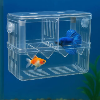 rizopets Aquarium Breeding Box, Double Layer Fish Tank Isolation Box with Divider, Clear Acrylic