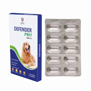 Medfly Healthcare Defender Pro Deworming Tablet for Dogs of All Life Stages (Pack of 1) | Natural & Herbal Ingredients | Effective Formula to Kill & Expel Parasites | 10 Tablets Per Pack