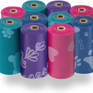 Agirav Tails Best Pet Supplies Dog Poop Bags for Waste Refuse Cleanup, Doggy Roll Replacements for Outdoor Puppy Walking and Travel, Leak Proof and Tear Resistant, Thick Plastic 150 Bags (10 Units)