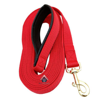 MS PET HOUSE Padded Dog Training Lead Dog Leash 10 Feet Long Leash for Dogs (1" Wide by 10 Ft Long Red Colour)