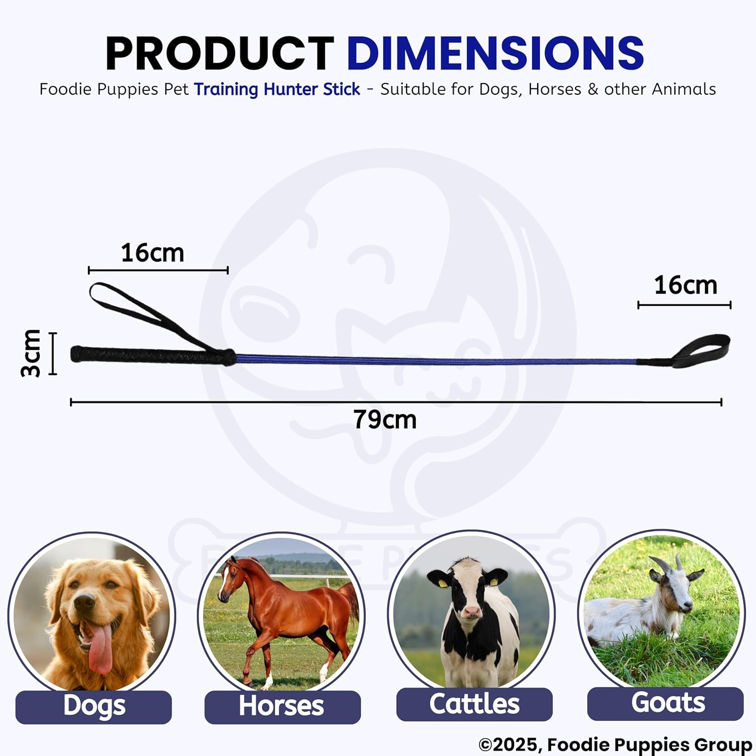 Foodie Puppies Training Hunter Stick for Puppies and Dogs - 26 inch, Nylon Cloth with Comfortable Grip Non-Slip Rubber Handle (Pack of 1) - Image 2