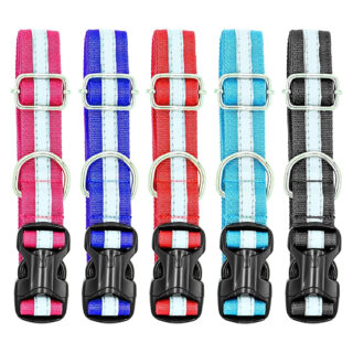 Buraq 5 Pcs Reflective Dog Collar, Feautures with Adjustable & Durable, Nylon Dog Belt, Heavy Metal D Ring & Strong Buckle, for Dogs (Multicolor)