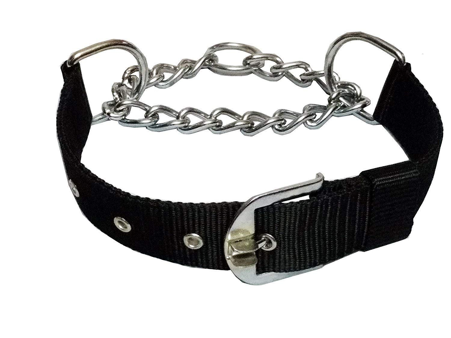 PSK PET MART Dog Choke Pet Nylon Half Chain Collar Half Choker Stainless Steel Dogs Collars 1 Piece Size - 1.25 inch Large (Color May Vary)(Pack of 1) - Image 2