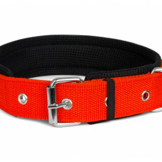 AIK India Nylon Dog Collar for Large Dogs,Soft Padded Dog Belt Neck Collar,Dog Belt for Large Dogs Labrador,Golden Retriever,Pitbull,German Shepherd,Husky,Doberman (RED,L),23.5 inch
