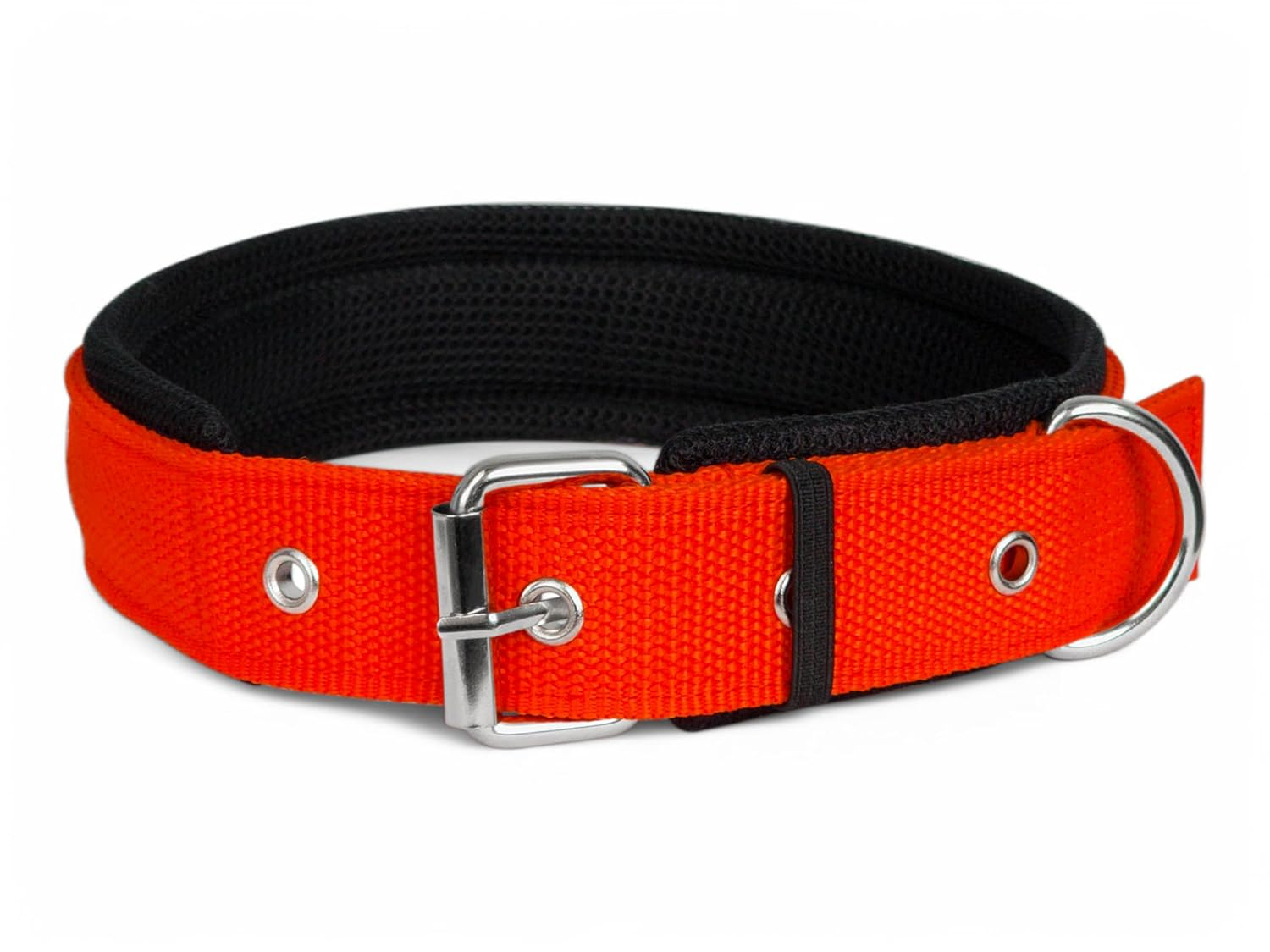 AIK India Nylon Dog Collar for Large Dogs,Soft Padded Dog Belt Neck Collar,Dog Belt for Large Dogs Labrador,Golden Retriever,Pitbull,German Shepherd,Husky,Doberman (RED,L),23.5 inch